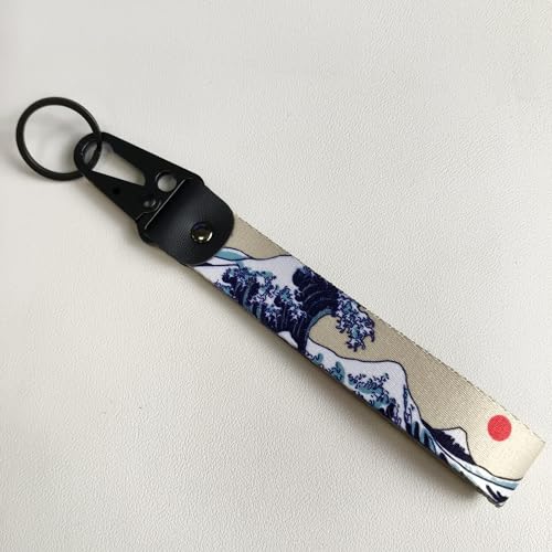 Image of 2Pcs Motorcycle Keychain Motorcycle Key Tag JDM Jet Tag Keychain Heavy Duty Wrist Lanyard Keychain for Car,Motorcycle