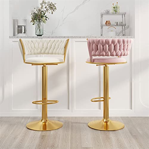 Tabouret de bar rose réglable hauteur 65-80 cm chaise haute de réception - 3