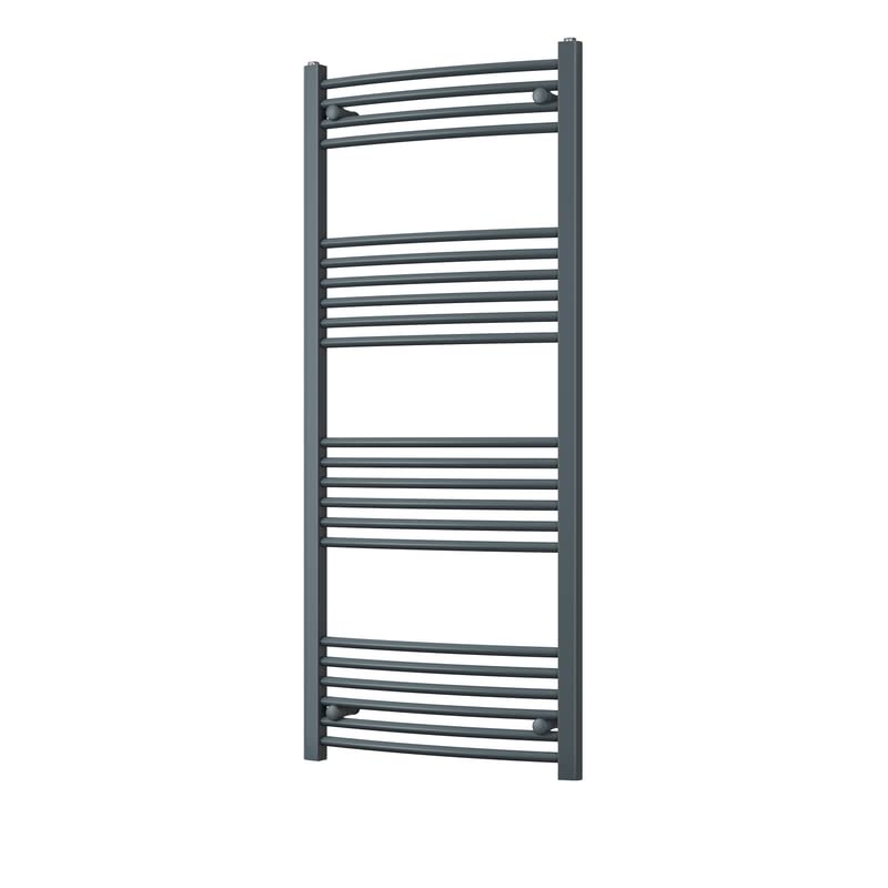 Heated Curved Anthracite Towel Rail - For Luxurious Bathrooms - Efficient Towel Warmer & Storage Rack - Bathroom Radiator Towel Rail with Stylish Towel Holder - Easy Installation - H1400mm x W600mm