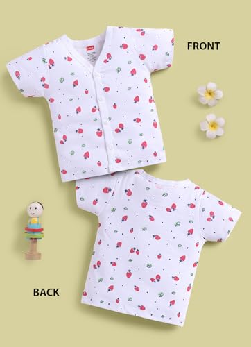 Image of LuvLap Baby Boys & Girls Regular Fit 100% Cotton Half Sleeve Jhabla Pack of 4