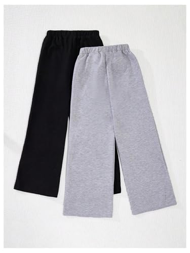 Floerns Girl's 2 Pcs Casual Drawstring Loose Sweatpants Kids Athletic Running Sweat Pants2