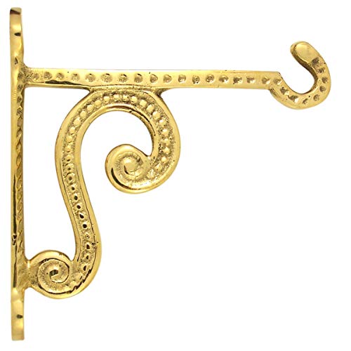 High Polished Brass Ornate Wall Mount Bracket Hook for Orthodox Church Oil Candles