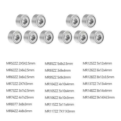 Roulement MR52ZZ 2x5x2.5mm miniature blindé en métal pour micro-moteur