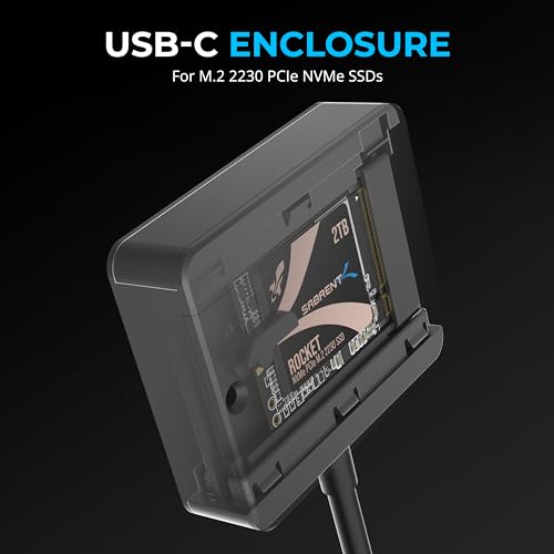 Image of SABRENT USB-C Enclosure for M.2 2230 PCIe NVMe SSDs, 10Gbps Transfer Speed, UASP and Trim Support, Compatible with Windows, macOS, Linux (EC-NE30)