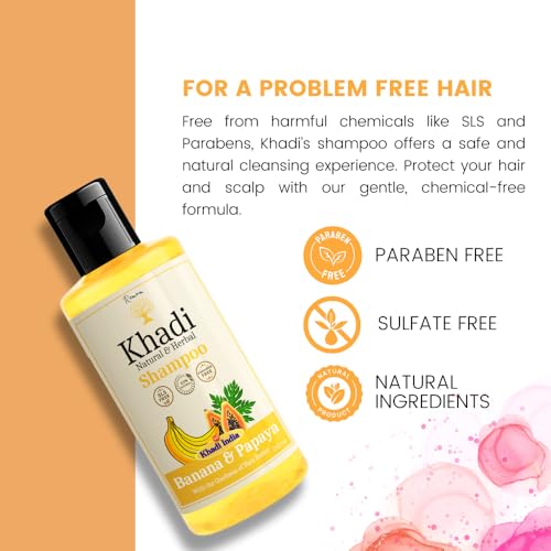 Image of Khadi Natural Honey, Vanilla & Almond Shampoo | Deep Nourishment & Smoothness | Khadi Herbal Shampoo | Sulfate, SLS & Paraben Free | Khadi Natural Shampoo for Men & Women - 420 ml