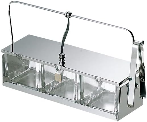 大塚硝子店 薬味入れ #53 (ガラス中子･トング付) 215&times;73&times;H138 卓上小物 No.1999700 【ご注意：画像は代表