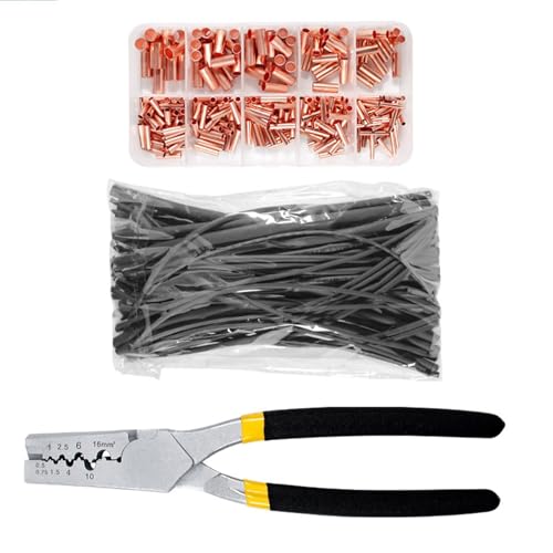 Seyrnicay Herramienta de crimpado de cuerda de alambre – Kit de herramientas de estampado de cuerda de alambre | Herramienta de crimpado de tubo de cobre para transmisores, reguladores de voltaje,