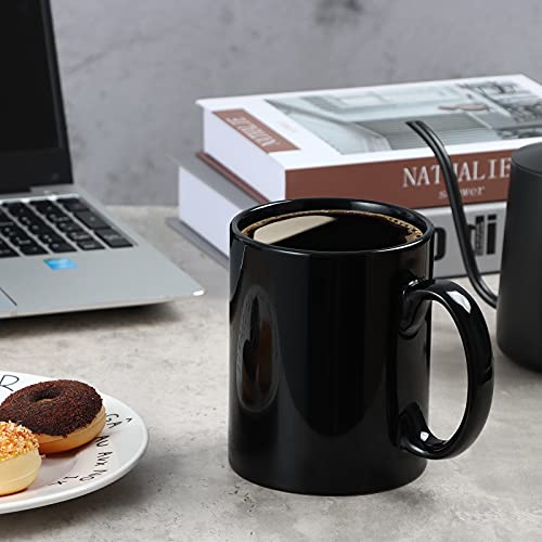Smilatte 20 Oz Extra Large Ceramic Coffee Mug, M017 Classic Porcelain Boss Super Big Tea Cup With Handle For Office And Home, Black #TOP1