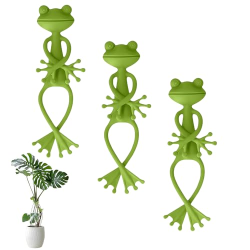 FloralGrace Lot de 3 Supports de Plantes Grenouille, Supports Polyvalents en Forme de Grenouille pour décoration de Jardin intérieur et extérieur