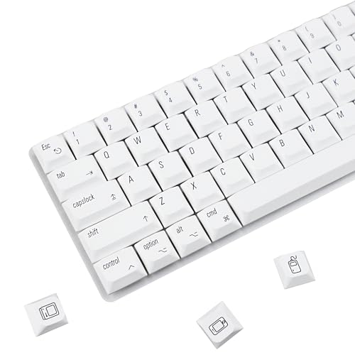 Image of YMDK 124 Ultra-Slim Mac Style Keycap Low Profile Dye Sub PBT Keycaps for Mx 61 64 68 75 84 87 96 108 Layout Mechanical Keyboard