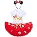 Conjunto de ropa de bebé niña 1º / segundo cumpleaños princesa + falda tutú de peces + diadema de Minnie 3 piezas Set de cumpleaños fiesta fiesta ceremonia fotografía Rouge-one 1 Year