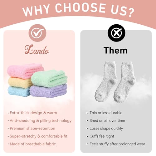 Zando Super Soft&Warm Gifts for Women,Fluffy Fuzzy Socks,Cozy Socks Cloud Comfy -for Home,Sleeping,Halloween,Yoga