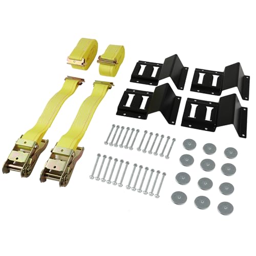 TFGCSG Wheel Chock Tie-Down Kit, Heavy Duty E Track Trailer Tie Down Tire Straps for ATV UTV, 2pc