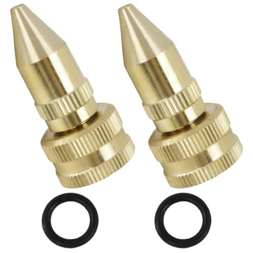 Homesweet 2 Pack Brass Adjustable Nozzle Replacement for Roundup 181331, All Brass Screw on Cone Nozzle Repair Kit having Gaskets for Scotts, Roundup Sprayer