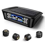 Tymate TM12 RV Tire Pressure Monitoring System, TPMS with USB/Solar Charge, 2026 Latest Version, Set of 4 Sensors(Max. 12), 6 Alarm Modes, 50ft Range, 0-116PSI for RV/Sedan/SUV/MPV/Truck/Older Vehicle