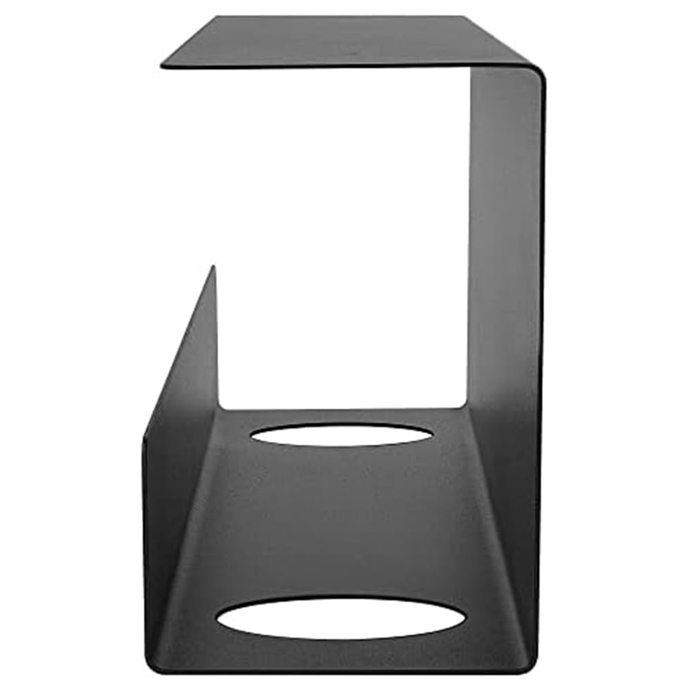 Metalowy organizer na kable pod biurko, organizer do kabli komputerowych i monitora, 2 sztuki w kolorze czarnym i białym (czarny)
