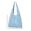 Sac Fourre Tout en Maille Au Crochet - Sac de Plage Femme Ete pour Vacances - Bohème Esthétique à Main et à Provisions (01 Violet, 32x32cm) #2