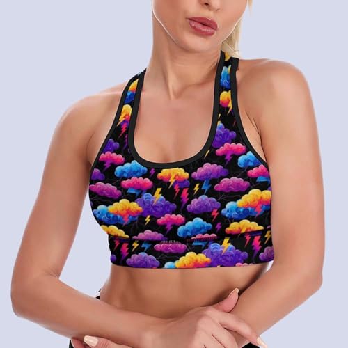 Image of Womens Comfortable Sports Bra Workout Tank Tops Racerback Fitness Gym Bra for Yoga Running