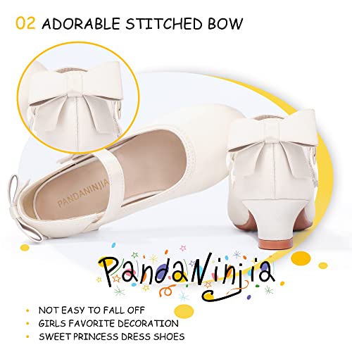 Image of PANDNAINJIA Girls Dress Shoes Toddler Heels Mary Jane Pumps