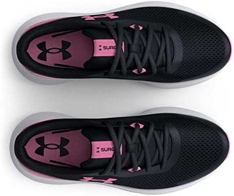 Under Armour Girls Surge 3 Running Shoe, (001) Black/Flamingo/Flamingo, 5 Big Kid | Image 3