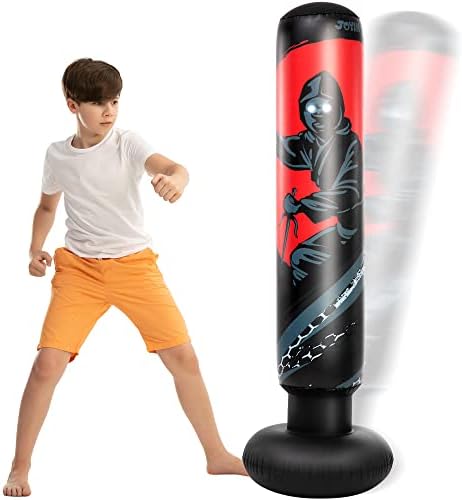 JOYIN 53 Inflatable Punching Bag for Kids, Standing Ninja Boxing Bag for Immediate Bounce-Back for Practicing Karate, Taekwondo, MMA and to Relieve Pent Up Energy in Kids and Adults
