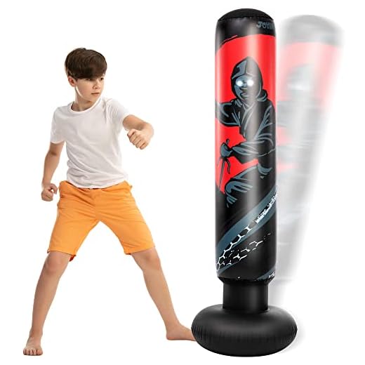 JOYIN 5’3” Inflatable Punching Bag for Kids, Free Standing Ninja Boxing Bag for Immediate Bounce-Back for Practicing Karate, Taekwondo, MMA and to Relieve Pent Up Energy in Kids and Adults