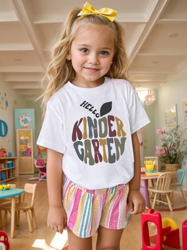 Image of Kindergarten Shirt for Girls First Day of Preschool Shirt Back to School T Shirt Summer Short Sleeve 3-7 Years
