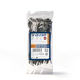 Kit di 100 Fascette plastica nere per cablaggio - Stringicavo professionali 3,6x140 mm, Nylon 6.6, Iper Resistenti alla rottura