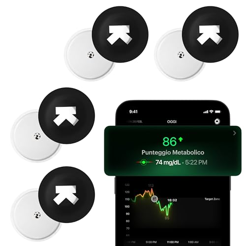 Ultrahuman M1 | Monitoraggio Intelligente Della Glicemia Tramite App | Ottimizza La Tua Dieta | Monitoraggio Continuo Della Glicemia, Sensori Avanzati Freestyle Libre 2 Plus Cgm (4 Sensore)