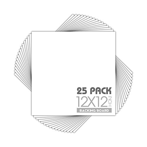 Mat Board Center, Pack Of 25, 12X12 White Backing Boards - 4-Ply Thickness - For Pictures, Photos, Framing Support - Great For Diy Projects, Art, Prints #TOP15