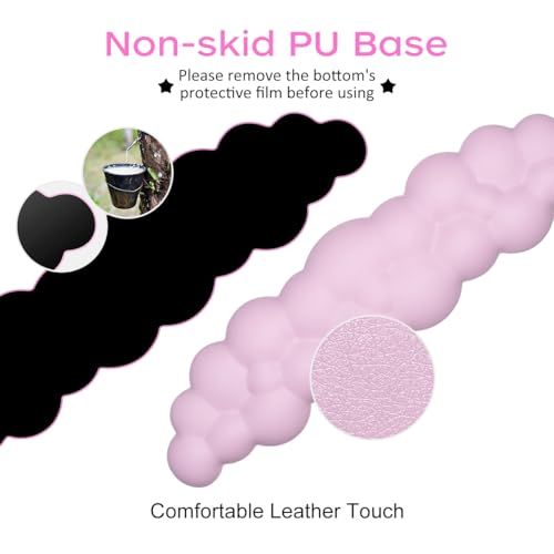 Image of JIKIOU Upgrade Leather Cloud Wrist Rest for Keyboard and Mouse & Cup Pad | Wish Gift-Cute Cloud Shape, Comfortable and don't Irritate to Skin, Non-Slip PU Base,Soft Memory Foam filled for Pain Relief
