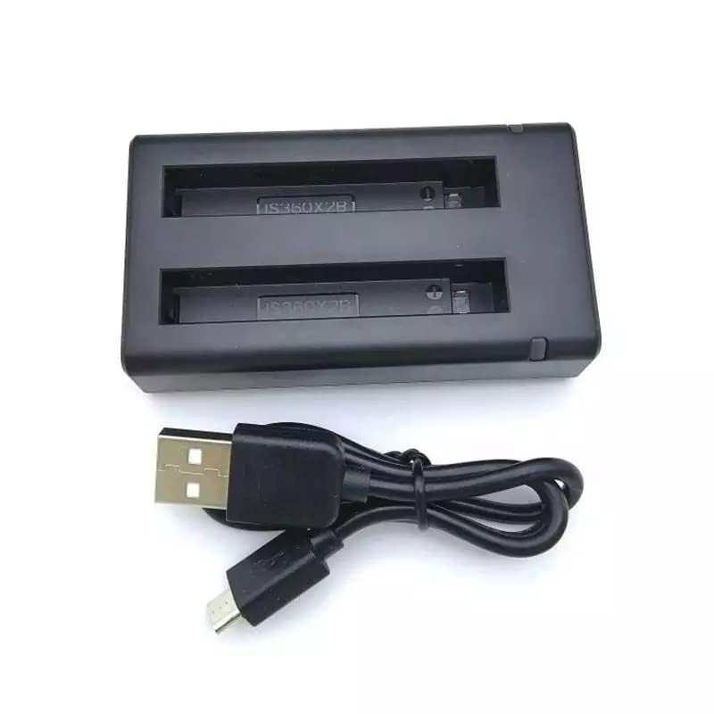 Image of ELFOG Battery Charger Power Dual USB Battery Charger Case Compatible with Insta 360 One X2 Action Camera Battery and Dual USB Charger Kit