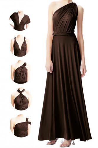 Image of Multi-Way Wrap Infinity Maxi Dress for Bridesmaids & Wedding Guest | 31 Colors for All Wedding Themes, One Size & Plus, 1 Dress for Any Events, Evening, Prom, Gala, Non-See-Through, Wrinkle-Free