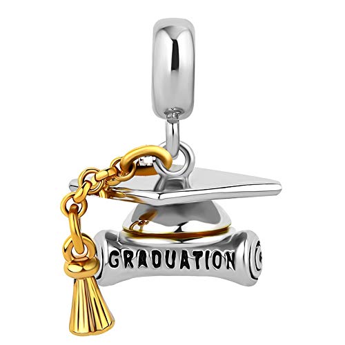 Abalorio colgante de graduación 2025 para pulseras de plata joyería de celebración