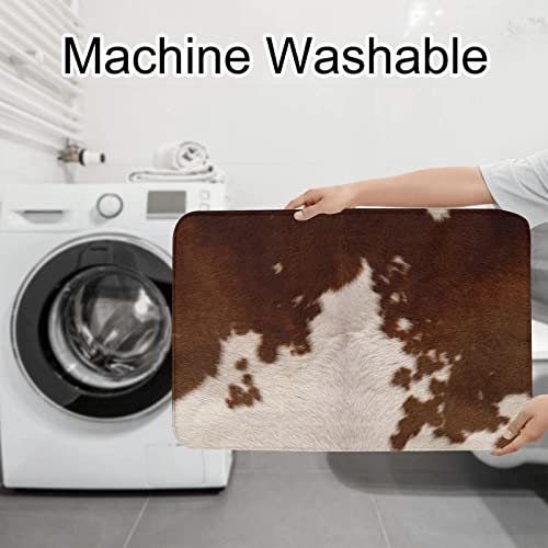 DEPILA Badezimmer 3-teiliges Badezimmerteppich-Set Rotbrauner Rindslederdruck 3-teiliges Badezimmerteppich-Set Badematte + Kontur + Toilettendeckelbezug Badezimmer-Antirutsch-Pad Sets – Bild 8