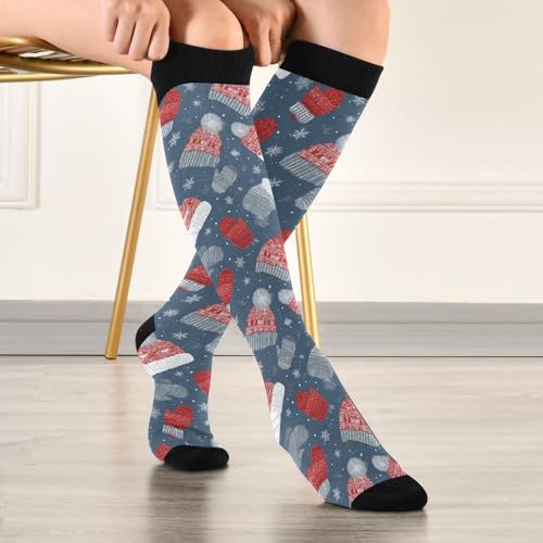 Image of SHJI Compression Socks for Women Sock Men Knee High Stockings for Running Athletic Hiking Cycling