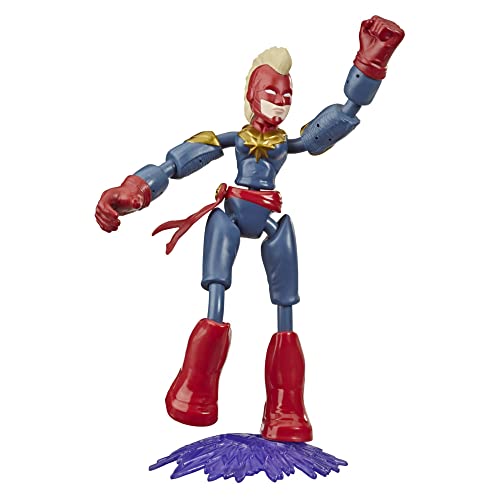 Marvel Avengers Bend and Flex-actiefiguur, flexibele Captain Marvel-figuur van 15 cm, met blastaccessoire, voor kinderen vanaf 6 jaar