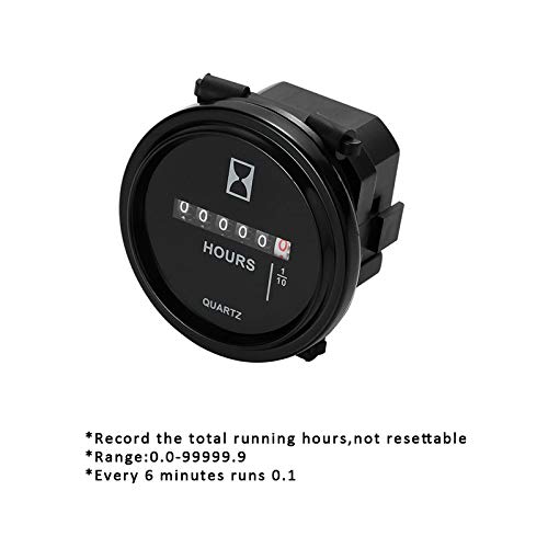 Round Quartz Mechanical Engine Hour Meter Used for Generators Ramming Machines Electric Floor Washers Floor Polisher Lawn Mowers AC110V-250V