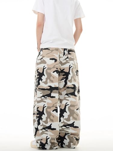 GUOYUXIAO Men's Jeans Retro Loose Workwear American Straight-Leg Wide-Leg Casual Trouser for Men 5