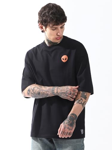 Image of Hubberholme Men Cotton Printed Oversized Round Neck Half Sleeves Tshirts