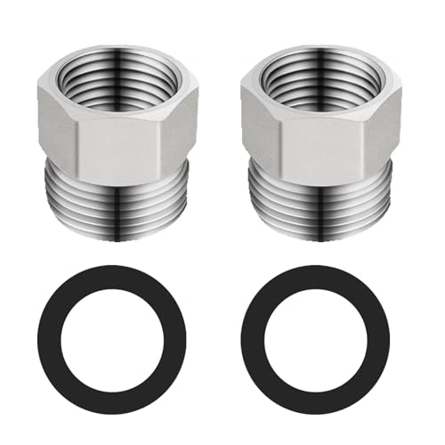 BELZ Reduzieradapter 1/2 auf 3/8 Zoll 304 Edelstahl 2er Set mit Dichtringen
