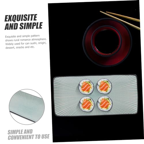 Plato rectangular de cerámica para sushi miniatura 2