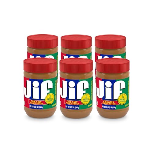 Jif Creamy Peanut Butter, 16-Ounce Jar, Pack Of 6