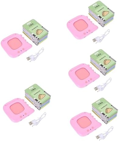Amosfun English Enlightenment Card 5 Sets Early Education Machine Toddler Flash Cards Electronic Flash Cards Cognitive Educational Toy Talking Flashcards Learning Speech Toys