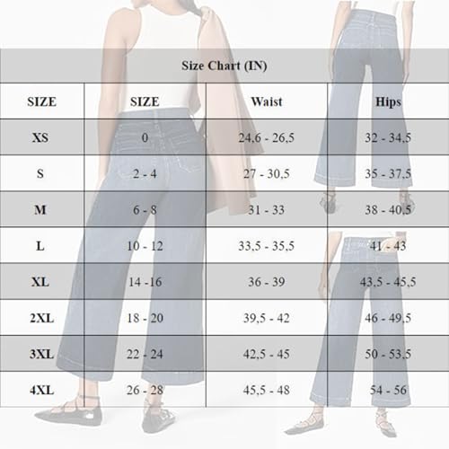 Obormi Cropped Jeans,Tummy Control High Waisted Cropped Pants for Women Wide-Leg Jeans,Wide Leg Pant High Waisted2