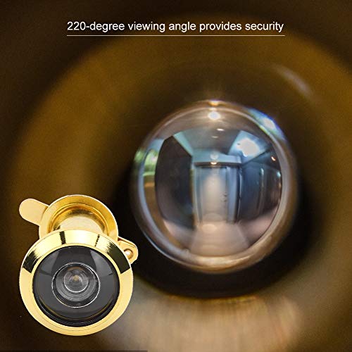 CHICIRIS Mirillas para Puerta, 2 Piezas Visor de Puerta, Ángulo de Visión de 220 Grados Anti-Robo, Mirilla con Cubierta Trasera para Seguridad en Hogar y Hotel, Color Dorado miniatura 3