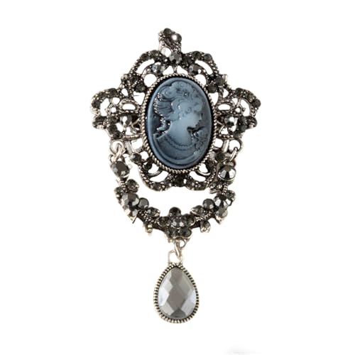 QLUYCKW Victorian Cameo Brooch Pin for Women Fashion Vintage Crystal