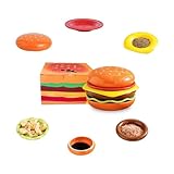 Pcmursal Hamburger Plate Set, Stackable Burger Plate Set, Hamburger Plates, Burger 6-Layer Mini for Hot Pot, Sushi, Snacks & Party Tableware