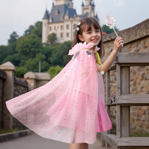 image for Meland Princess Dress up Clothes for Little Girl, 11Pcs Princess Cape 