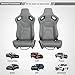 WTRAVEL Racing Seats 2 Pcs Reclinable Bucket Seats with 2 Sliders Adjustable PU Leather Seats Universal Sport Seats for Cars (Gray, 36.6
